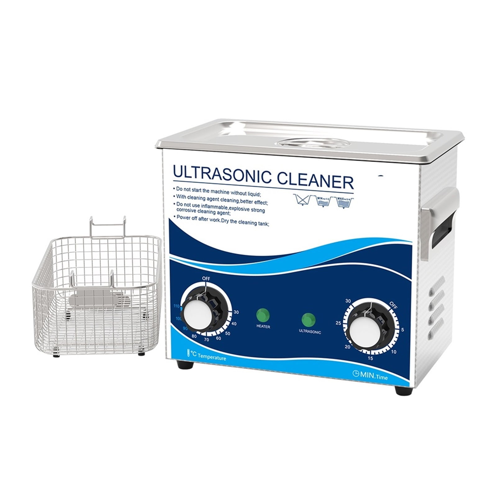 3L Ultrasonic Cleaner 180W Powerful Temperature Knob 40khz Spare Parts Oil Rust Removal Surgical Clinic Dental Tools ,Strong Cleaning
