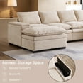thumbnail image 5 of Noodeniya 122" Modular Sectional Sofa with Arm Storage, Velvet U Shaped Living Room Couch with Double Cushion, Beige, 5 of 9