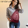 thumbnail image 5 of Mochilas de cuero suave para mujer, bolsos cruzados vintage para mujer, bolsos de viaje, mochilas escolares para niña, 5 of 5