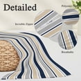 thumbnail image 3 of Beige Navy Blue Striped Body Pillow Covers 20"x60", Farmhouse Stripes Modern Abstract Art Soft Brushed Microfiber Breathable Throw Pillow Covers, Pillowcase with Zipper for Couch Sofa Bedroom, 3 of 9