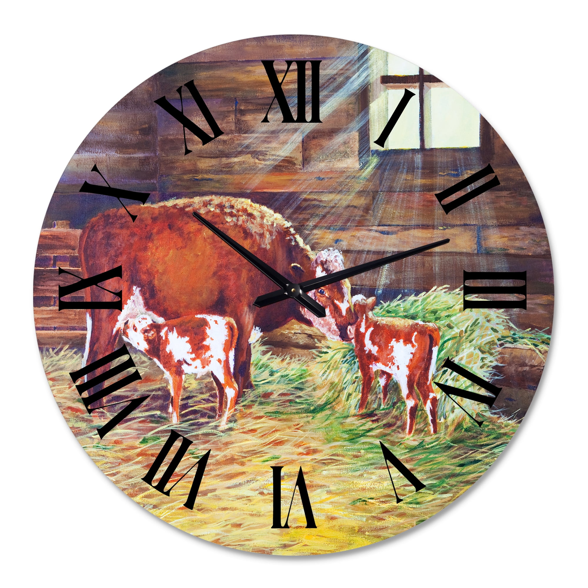 Designart 1 in Quartz Farmhouse Wall Clock