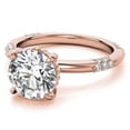 thumbnail image 4 of Auory Solitaire Engagement Ring, Certified 3Carat Round Cut Lab Created Moissanite in 18K Rose Gold Plating for Women, 4 of 10