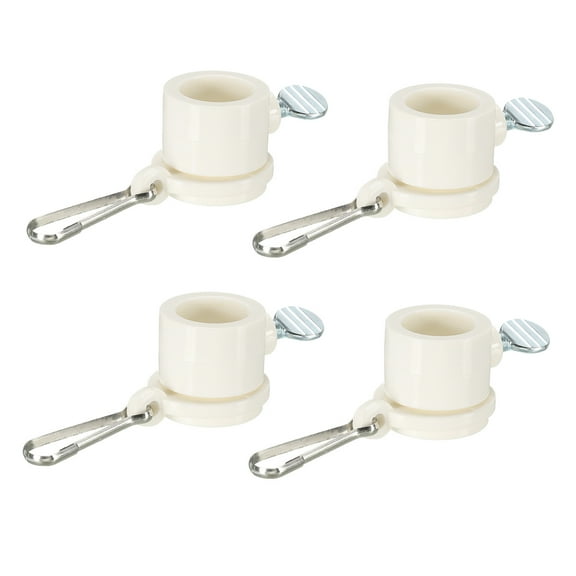 Flag Pole Rings Mounting Clips Rotating Fasteners 19mm x 27mm White Pack of 4