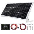 thumbnail image 1 of Topsolar 100W 12V Solar Panel Kit Battery Charger 100 Watt 12 Volt Off Grid System for Homes RV Boat + 30A Solar Charge Controller + Solar Cables + Brackets for Mounting, 1 of 4