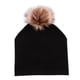 thumbnail image 2 of Gorro de bebé con pompón falso Negro, 2 of 9