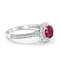 thumbnail image 5 of Filigree Oval Bridal Ring Ruby CZ 925 Sterling Silver Size 10, 5 of 6