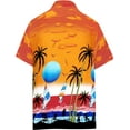 thumbnail image 2 of HAPPY BAY Men's Hawaiian Shirts Short Sleeve Button Down Shirt Men's Casual Shirts Holiday Tropical Beach Summer Party Shirts for Men Funny S Sunburn, Orange, 2 of 3