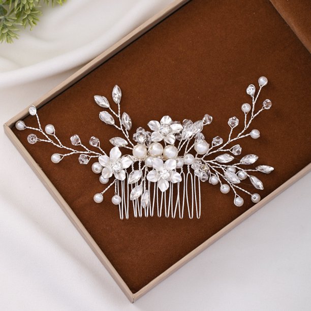 Perla Flor Peine Pelo Hecho A Mano Accesorios Para El Cabell