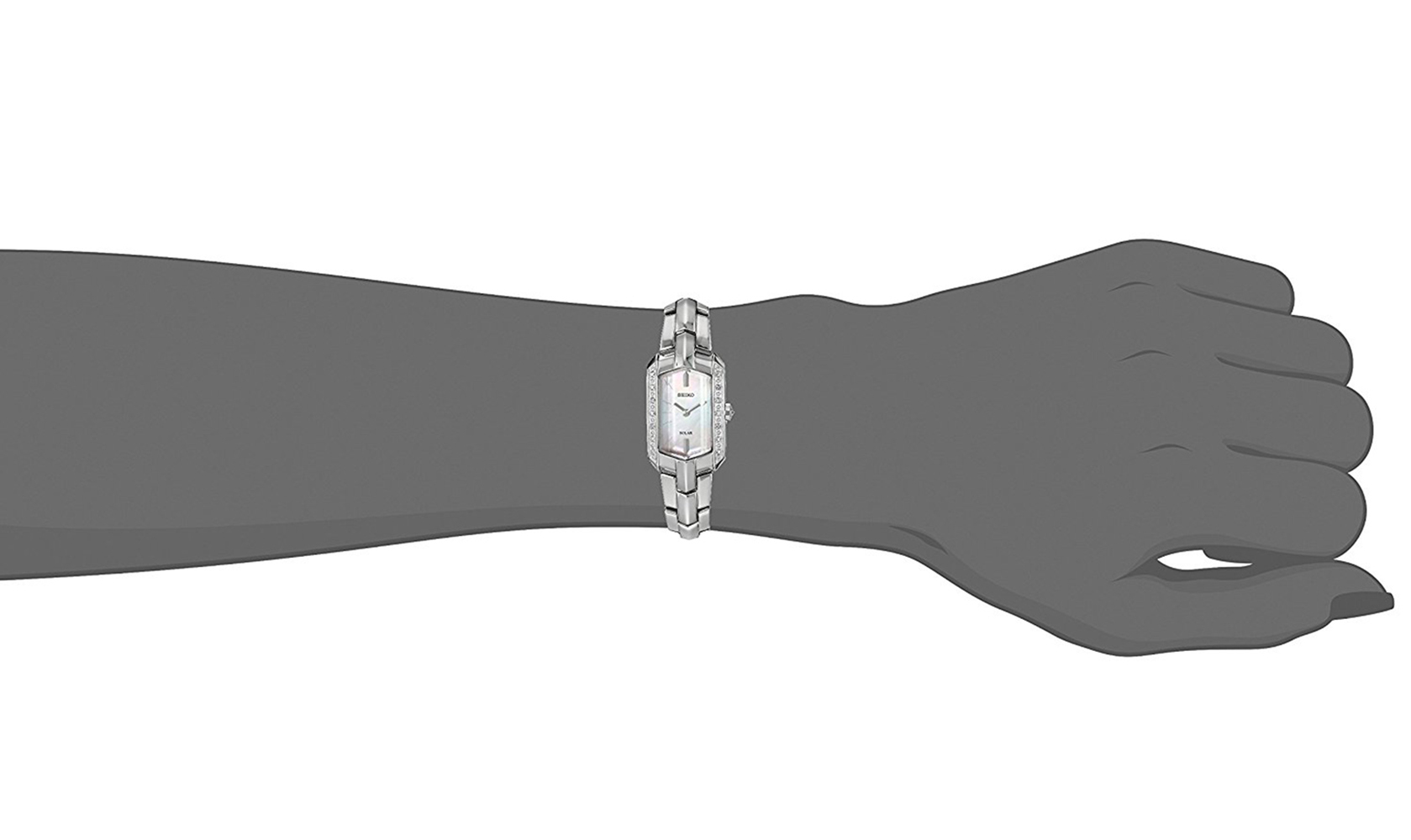 Seiko Tressia solar quartz diamond watch- NWOT Seiko Tressia Solar Bracelet Dress Watch Mother of Pearl Dial main image 2