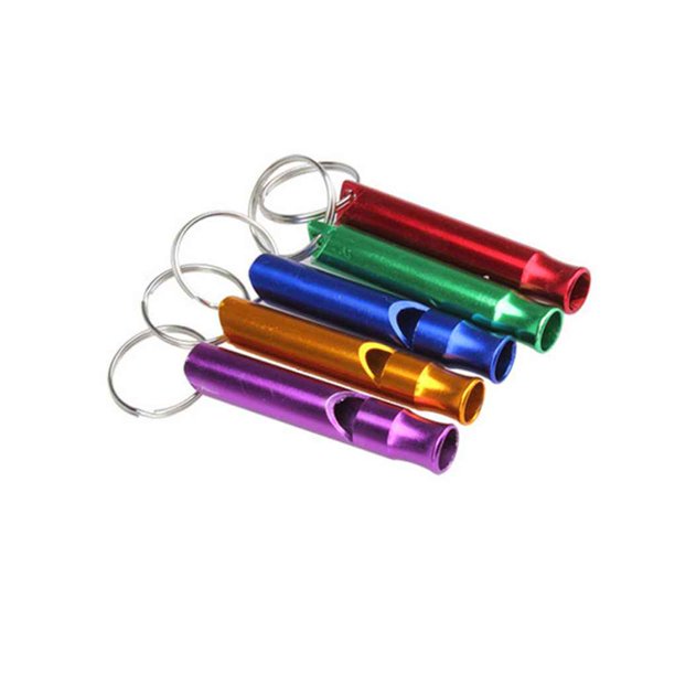 7PCS/Set Mini Aluminum Alloy Whistle Keyring Keychain Outdoor Emergency