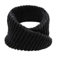 thumbnail image 1 of Black Neckerchief Outdoor Bib Solid Color Warm Wool Bib Double Thickened Single Head Bib, 1 of 2