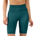 thumbnail image 5 of Women's Seamless High Waisted Yoga Biker Shorts, Butt Lifting Compression Athletic Shorts, Solid Color Workout Shorts for Gym, Running & Casual Wear(Dark Green,S), 5 of 6