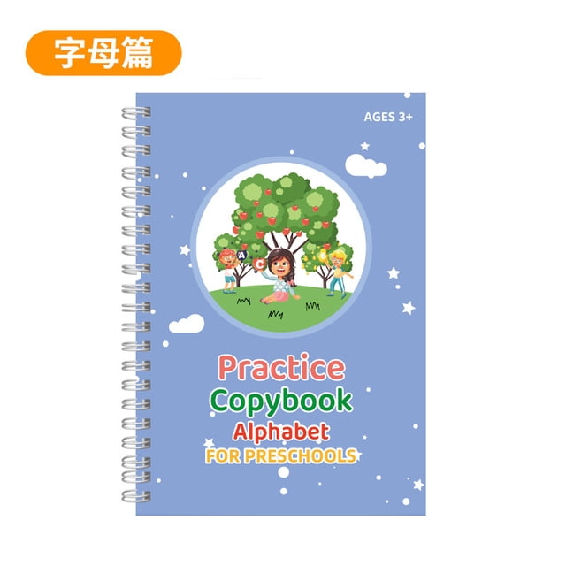 XmhyTop-A Cuaderno de práctica mágica reutilizable de 1 pieza para practicar la escritura a mano, adecuado para aprender habilidades básicas de escritura, azul
