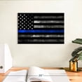 thumbnail image 3 of Elephant Stock Police Flag Wall Art - Horizontal Canvas Wall Art - Dining Room Wall Decor - Our America Canvas - Black And Gray Decor - 12" x 8", 3 of 8