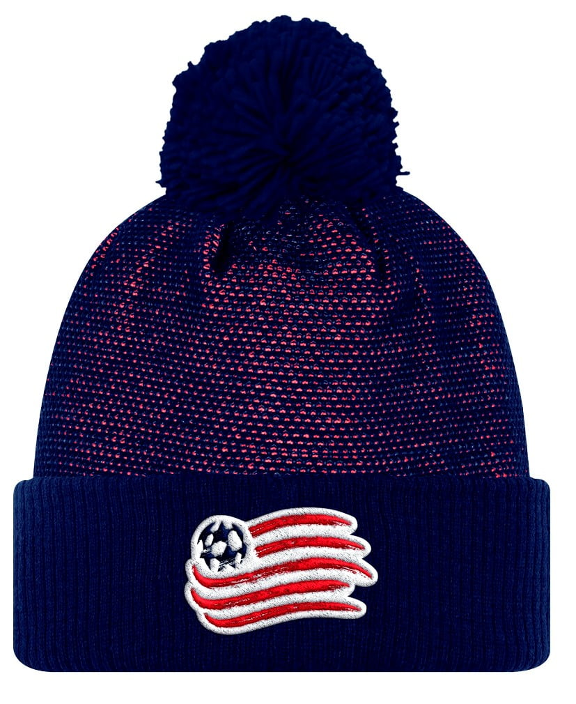 New England Revolution Adidas MLS 2017 Authentic Cuffed Knit Hat with Pom by Adidas