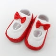 thumbnail image 4 of Baby Boys Girls Infant Autumn Cotton Bow Socks Shoes Warm Anti Slip Floor Patchwork Socks Leg Warmer，Red，M, 4 of 7