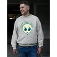 thumbnail image 2 of Alien Emoji Vibes Only - Retro UFO Space Graphic Men's Sweatshirt, 2 of 4