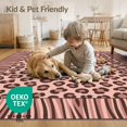 thumbnail image 4 of ODIKA Leopard Cheetah Print Zebra Inspired Spotted Border Motif Pink Flowing Dynamic for Great Room, Indoor Open Concept, Large Living Low Profile Flatwoven, 4 of 7