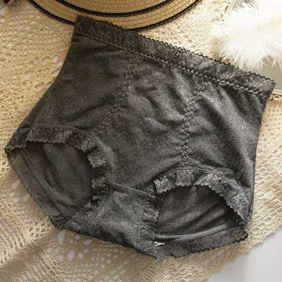 Womens Panties Lightweight Lace High Waist Tummy Underwear No Show Seamless Brief