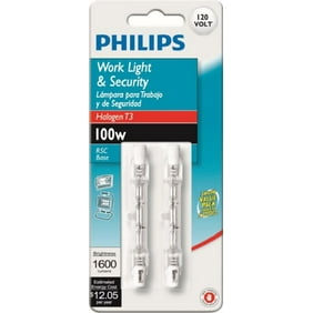 Phillips Halogen 100-Watt T3 Work and Security Light, Dimmable, RSC Double-ended Base (2-Pack)