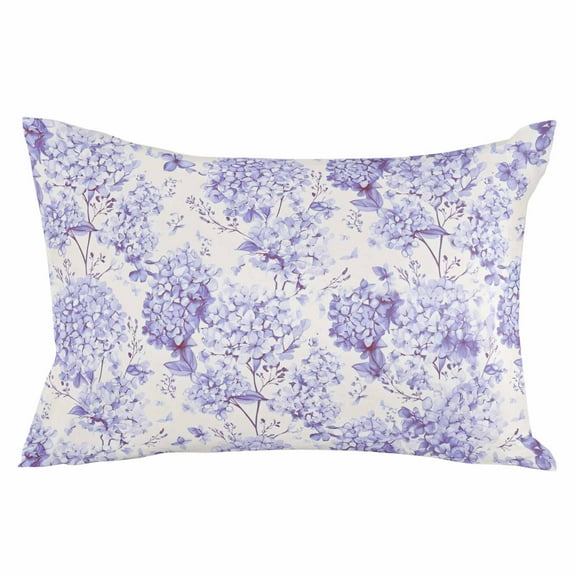 Outdoor Waterproof Throw Pillow Covers Set of 2 Purple Hydrangea Decorative Pillowcases Lumbar Outdoor Pillows Cushion Case 20x12 Inch Spring Flower Leaf Patio Pillows for Couch Sofa Bed Garden