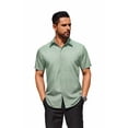 thumbnail image 6 of COOFANDY Mens Short Sleeve Button Down Wrinkle Free Dress Shirts Summer Business Casual Shirt Black, 6 of 7