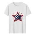 thumbnail image 4 of Tops for Men under $5 Independence Day Short Sleeved Printed T-shirt White S, 4 of 5