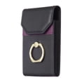 thumbnail image 3 of Adhesive Ring Holder Phone Pocket, Cell Phone Stick On Card Holder Wallet Sleeve, PU Leather Credit Cards/ID Card Holder with Sticker for Back of Phone - Black, 3 of 8