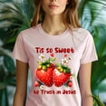 thumbnail image 5 of Christian Graphic T-Shirt Tis So Sweet to Trust in Jesus Strawberry Design, Ash, Size M, 5 of 6