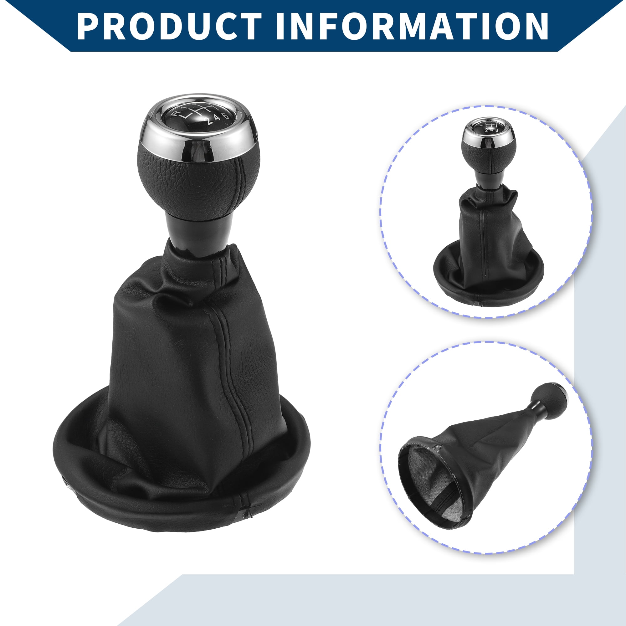 Gear Shift Knob with Dust Cover 6 Speed Manual Stick Shifter Knob for Mini Cooper R56 Plastic Black