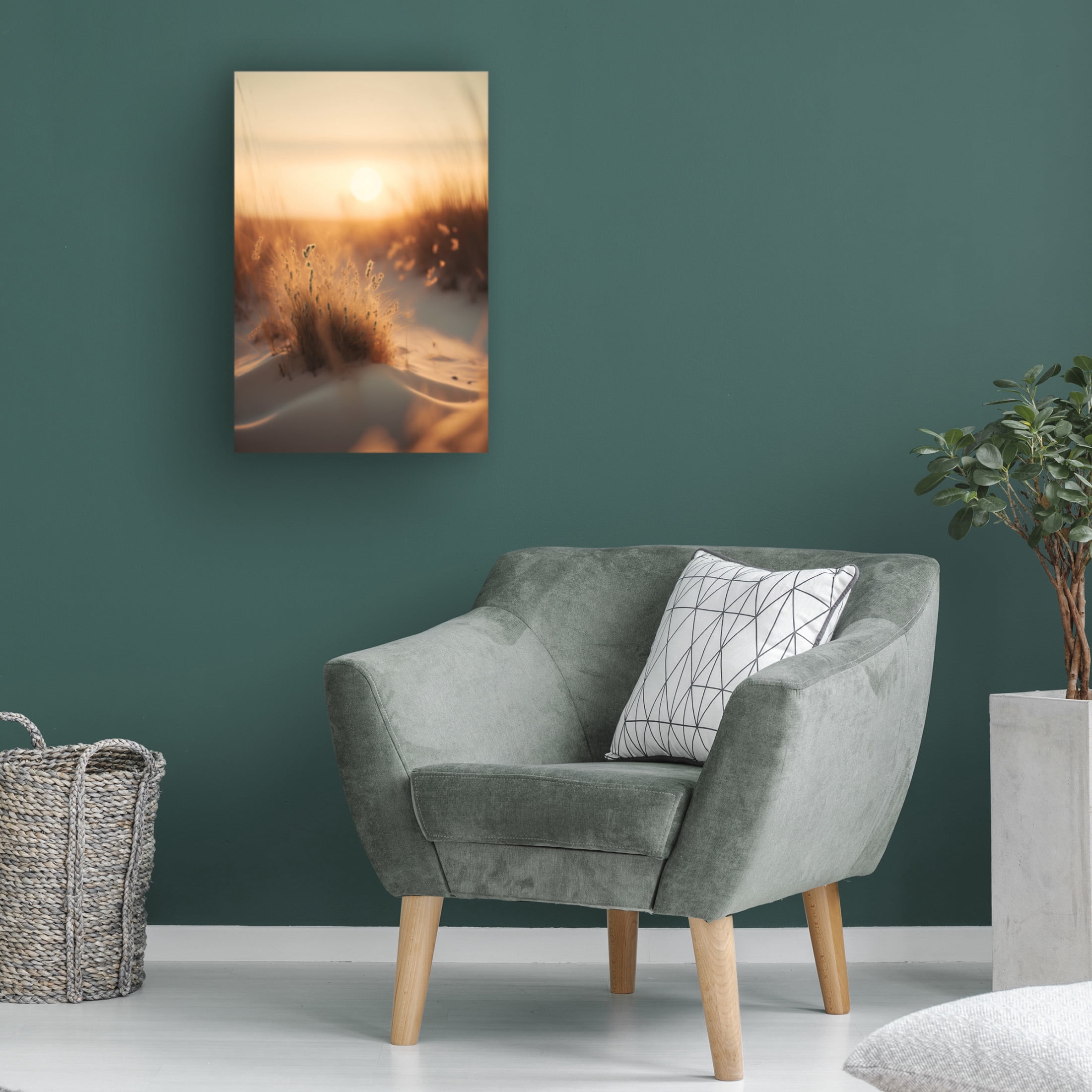 Canvas Wall Art - Treechild 'Sunset At The Beach' Wall Art for Living Room, Bedroom, or Office D?cor by Trademark Fine Art - 30 x 47 Inches