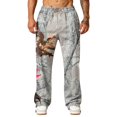 thumbnail image 5 of Dwelliawo Men's Baggy Camo Pants Camouflage Sweatpants with Pockets,Camo Cargo Joggers for Gym Workout & Hiking Gray 2xL, 5 of 6