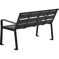 thumbnail image 3 of Global Industrial 4' Horizontal Steel Slat Outdoor Park Bench with Back, Black, 3 of 7