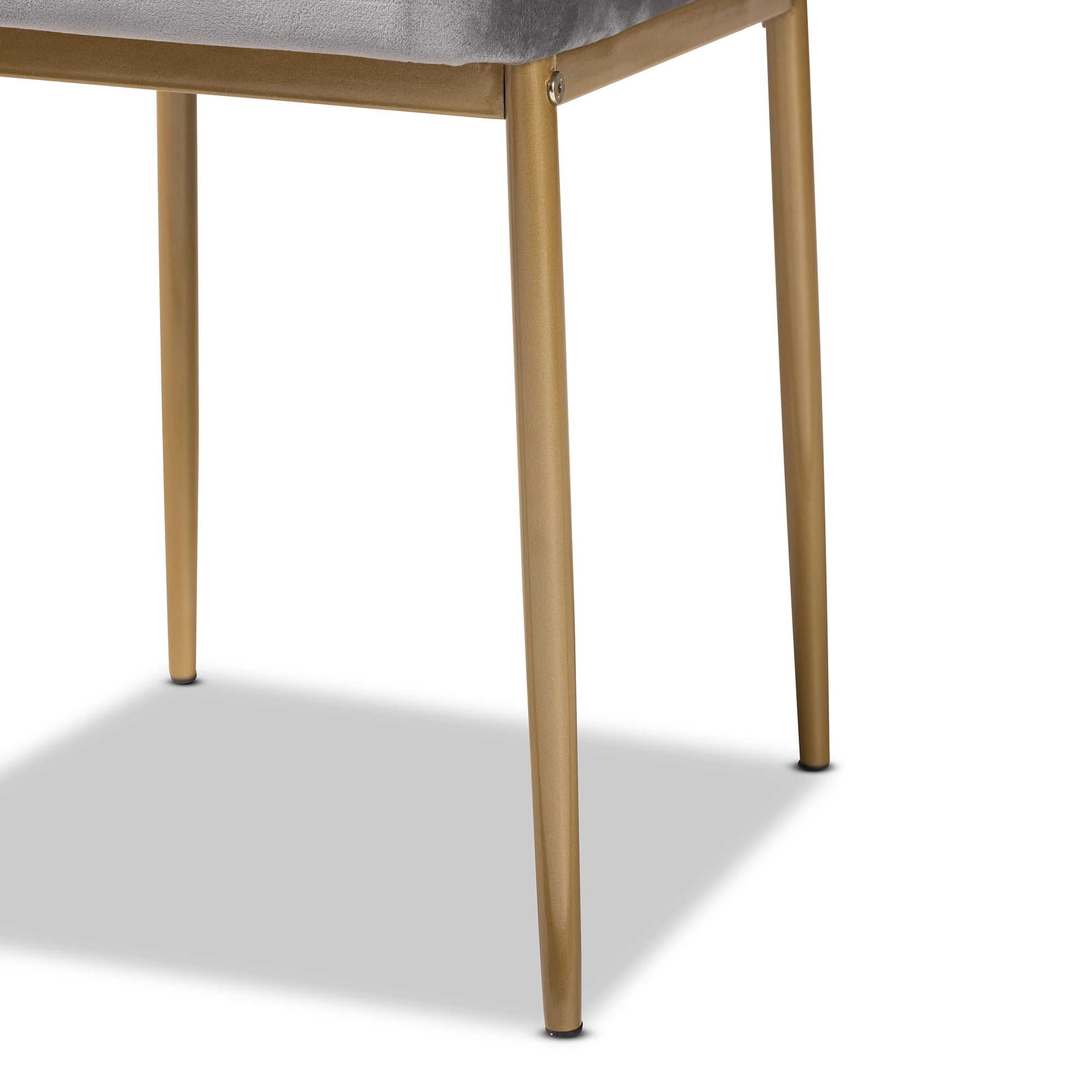 Baxton Studio Armand Dining Chair, Set of 4, Grey and Gold