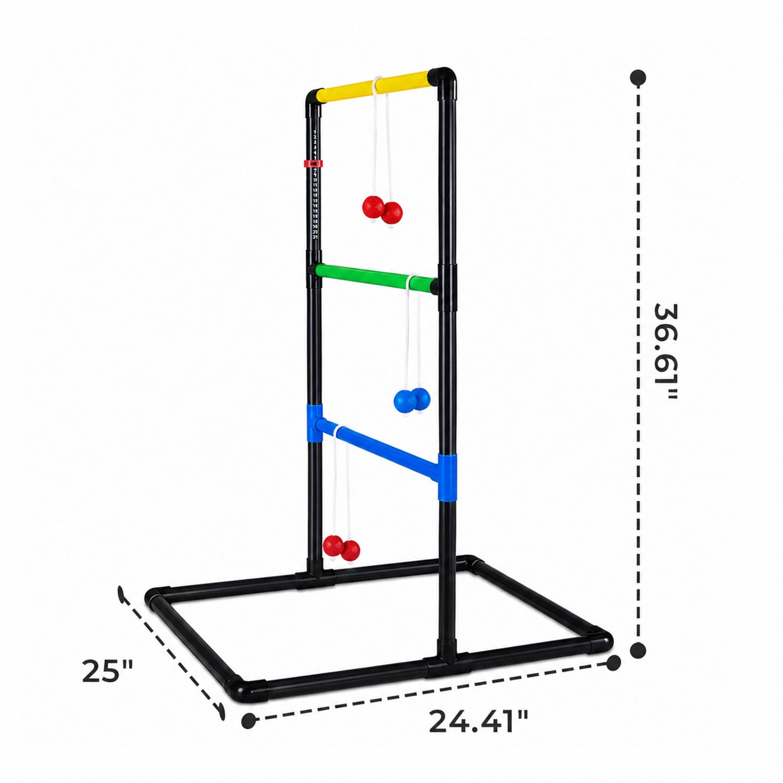 Alvantor Ladder Ball Pro Steel Outdoor Lawn Toss Game Set with 6 Soft Rubber Bolo Balls and Travel Carrying Case, Ages 8+
