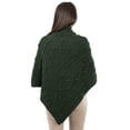 thumbnail image 3 of SAOL Aran Cable Knit Cowl Neck Poncho 100% Soft Merino Wool Women's Irish Cape with Side Buttons from Ireland, 3 of 3