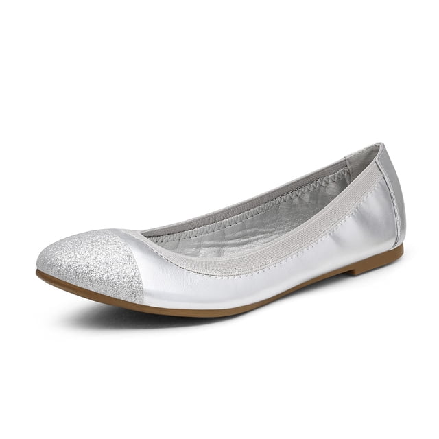 Bailarinas Sole-Flex para Mujer DREAM PAIRS Plata Talla 9.5