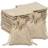 Fairy 40Pcs Burlap Gift Bags, Burlap Bags with Drawstring，Wedding Hessian Linen Sacks Bag, 3x4inches, Brown