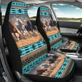 thumbnail image 3 of ZIATUBLE Aztec Tribal Horse Car Seat Covers Sets Soft Front Auto Seat Cover 2 Pcs Fit for Cars Sedan SUV Easy to Install Vehicle Protector Bucket Seat Cover Car Accessories for Interior Decor, 3 of 7