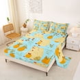 thumbnail image 2 of Erosebridal Cute Capybara Full Size Sheets for Kids, Rustic Floral Bed Sheets, Blue Orange, 4 Pieces, 2 of 5