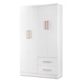 thumbnail image 3 of Ropero Closet Armario de Madera con Cajones, Entrepaños y 4 Puertas, Almacenamiento de Ropa blanco, 3 of 9
