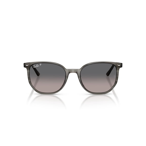Ray Ban Sunglasses for Women and Men - Elliott RB2197F Designer Sunglasses with Low-Bridge Fit and Crystal Polarized Lenses - Unisex - Striped Grey/Grey Gradient - Size 54