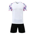 thumbnail image 3 of LPKRT Boys 2 Piece Matching Clothing Set Short Sleeve And Shorts Two Piece Sports Training Breathable Lightweight Outfits Sets White 5-6 Years, 3 of 8