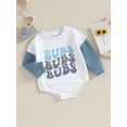 thumbnail image 3 of Cenuakty Baby Boys Autumn Casual Romper Infant Long Sleeve Letter Print Contrast Color Romper, 3 of 9