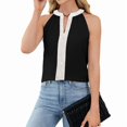 thumbnail image 2 of Women'S Chiffon V-Neck Halter Sleeveless Shirt Tops Office Work Shirt Black M, 2 of 9