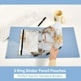 thumbnail image 2 of 2 Pack Pencil Pouch for 3 Ring Binder Zipper Pencil Case White and Gold Marble Clear Window Pencil Bag Organizers, 2 of 6
