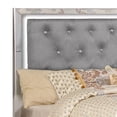 thumbnail image 2 of Eli Crystal Tufted Queen Bed LED Mirror Inlays Wood Gray Velvet Silver, 2 of 6