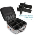 thumbnail image 4 of FORMRS Travel Makeup Bag Large Capacity Train Case Cosmetic Organizer with Adjustable Dividers, Gray Cartoon Houses, 4 of 8