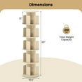thumbnail image 5 of Resenkos 5-Tier 360° Rotating Bookshelf - Display Rack with Dividers & Anti-Falling Baffles, Natural, 5 of 8