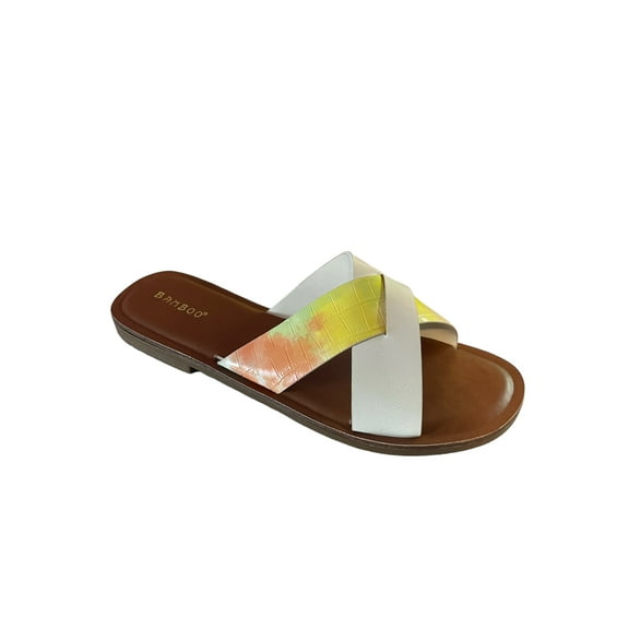 Bamboo Finest-17 Slip on Women's Cross Strap Sandals